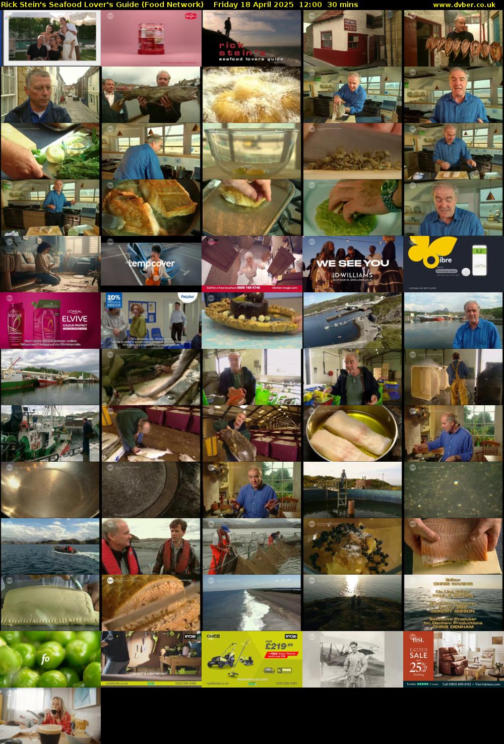 Rick Stein's Seafood Lover's Guide (Food Network) Friday 18 April 2025 12:00 - 12:30