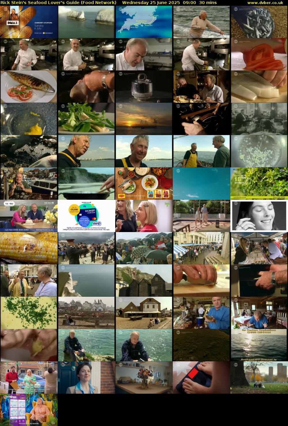 Rick Stein's Seafood Lover's Guide (Food Network) Wednesday 25 June 2025 09:00 - 09:30