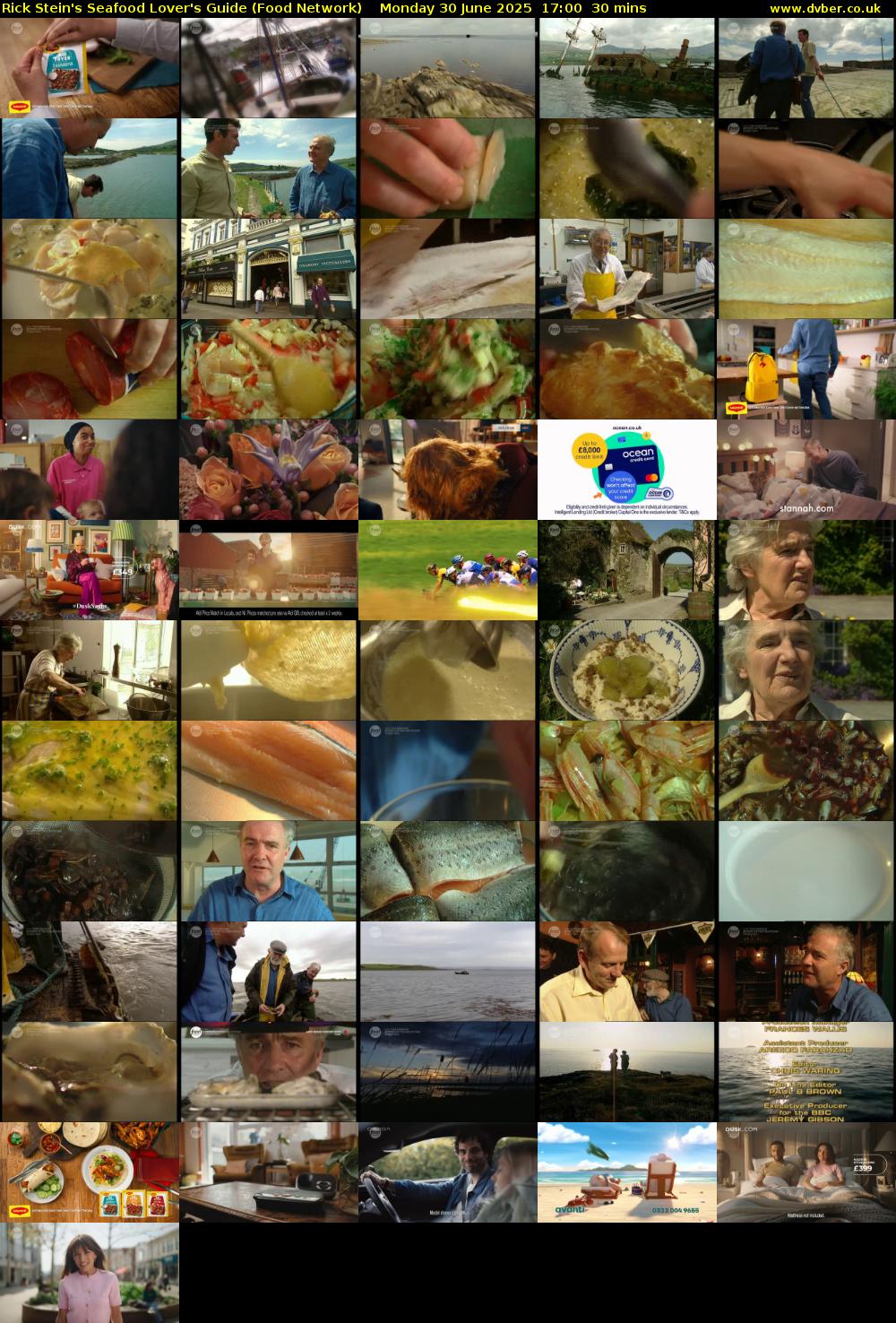 Rick Stein's Seafood Lover's Guide (Food Network) Monday 30 June 2025 17:00 - 17:30
