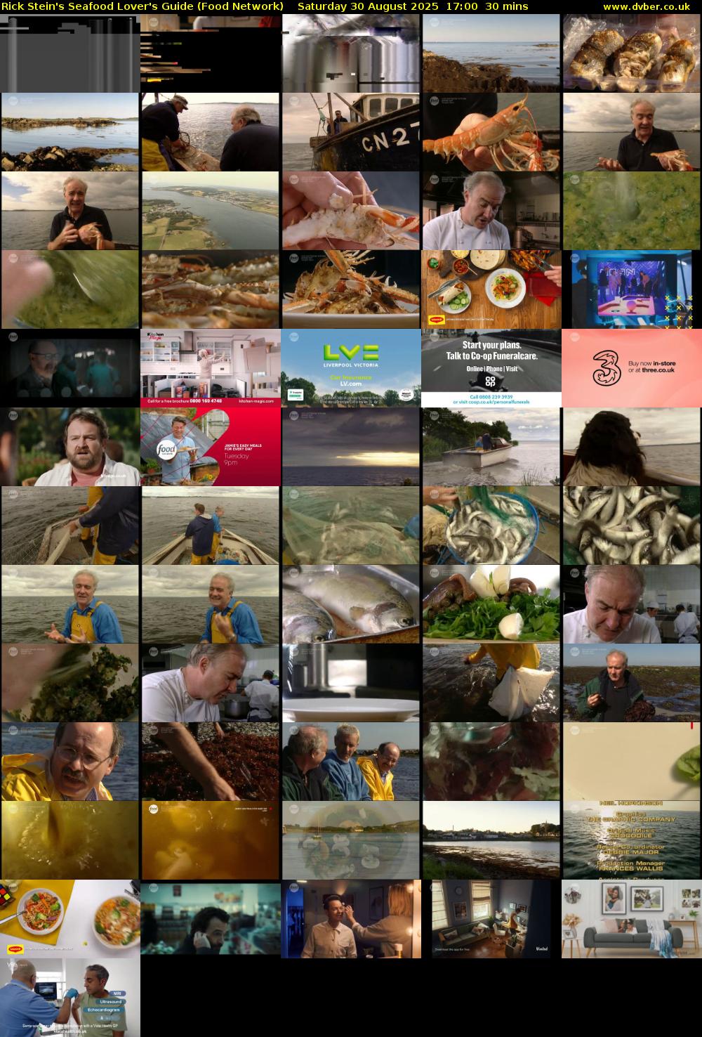 Rick Stein's Seafood Lover's Guide (Food Network) Saturday 30 August 2025 17:00 - 17:30