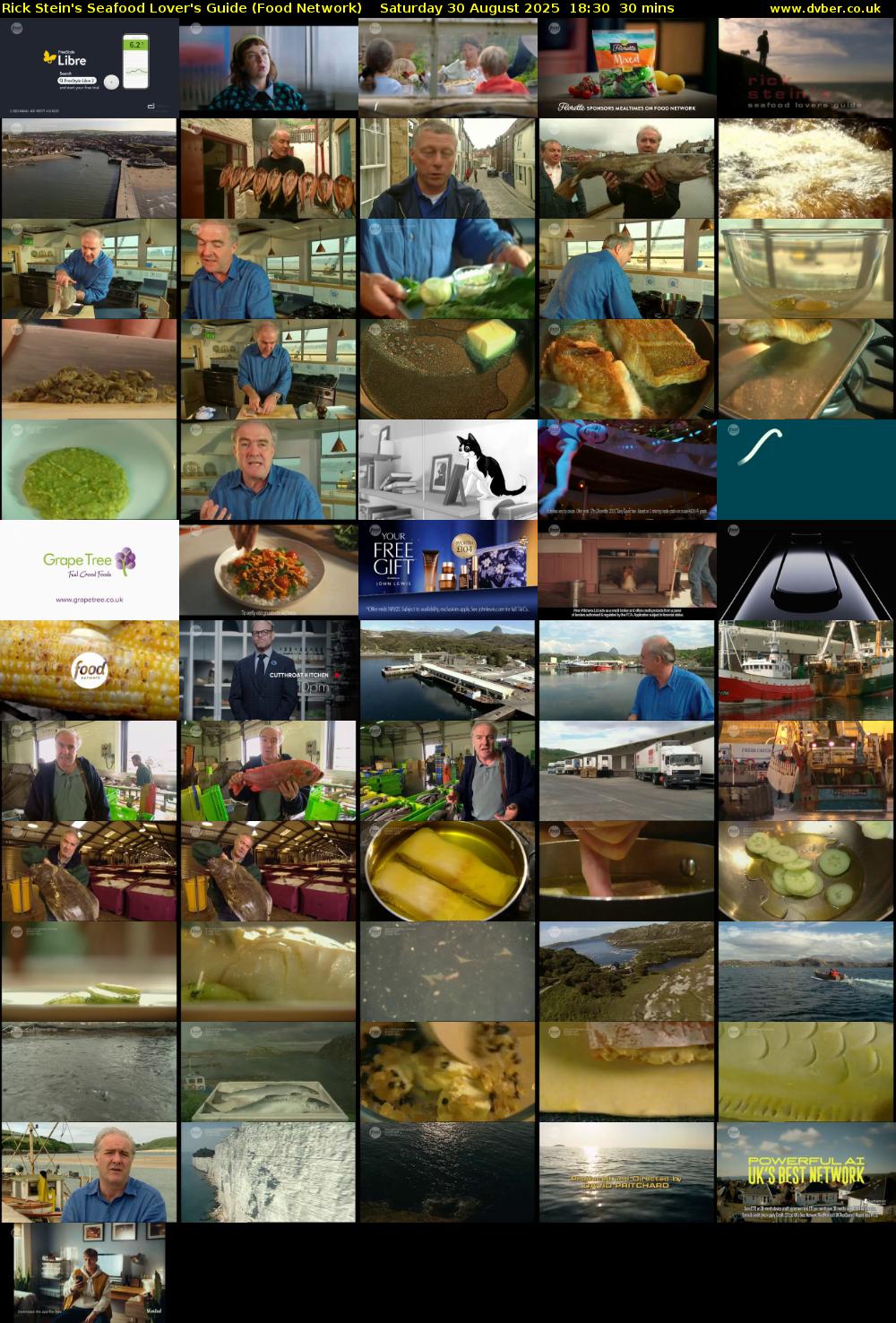 Rick Stein's Seafood Lover's Guide (Food Network) Saturday 30 August 2025 18:30 - 19:00
