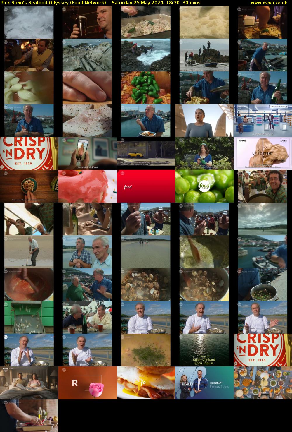 Rick Stein's Seafood Odyssey (Food Network) Saturday 25 May 2024 18:30 - 19:00