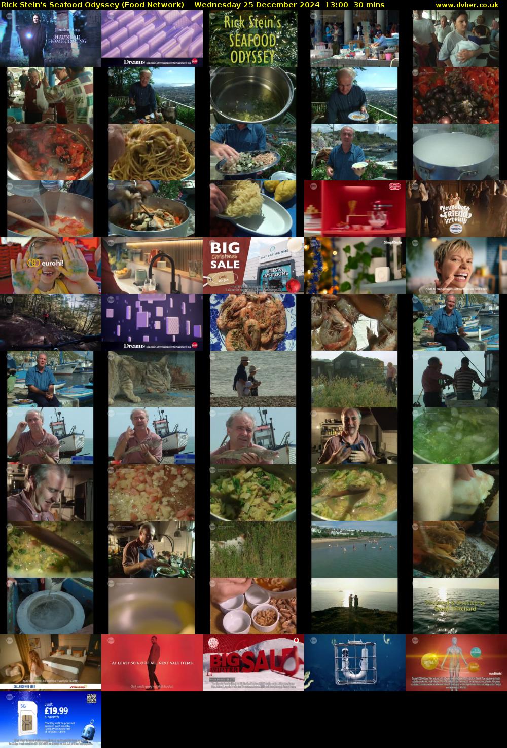 Rick Stein's Seafood Odyssey (Food Network) Wednesday 25 December 2024 13:00 - 13:30