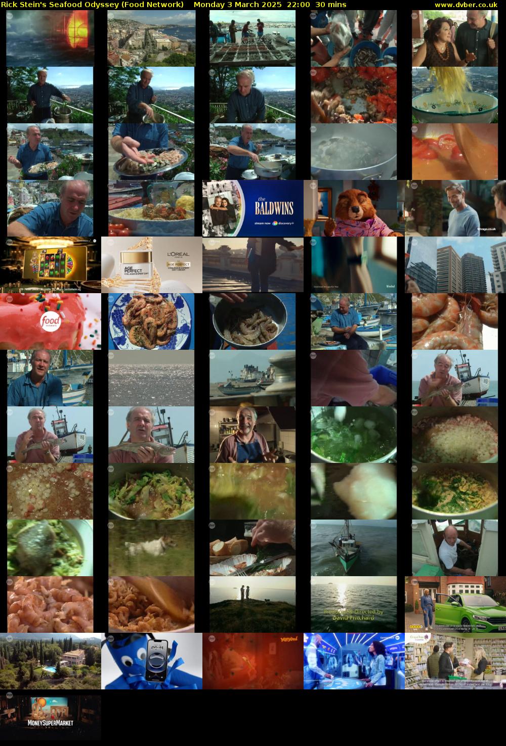 Rick Stein's Seafood Odyssey (Food Network) Monday 3 March 2025 22:00 - 22:30