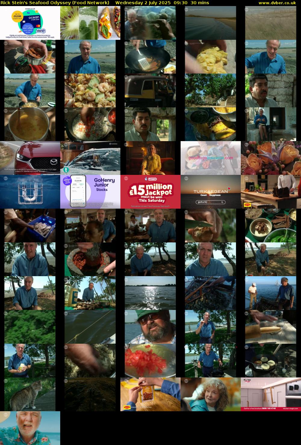 Rick Stein's Seafood Odyssey (Food Network) Wednesday 2 July 2025 09:30 - 10:00