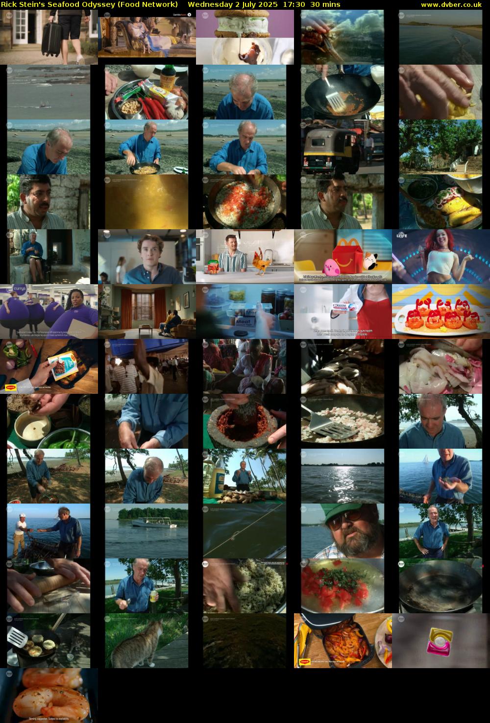 Rick Stein's Seafood Odyssey (Food Network) Wednesday 2 July 2025 17:30 - 18:00