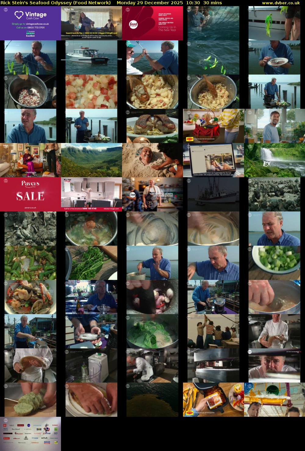 Rick Stein's Seafood Odyssey (Food Network) Monday 29 December 2025 10:30 - 11:00