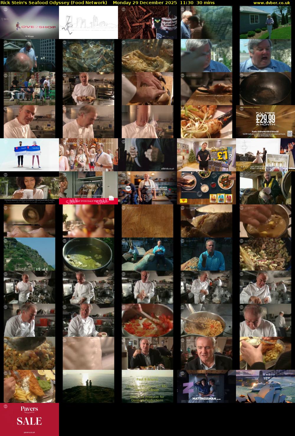 Rick Stein's Seafood Odyssey (Food Network) Monday 29 December 2025 11:30 - 12:00