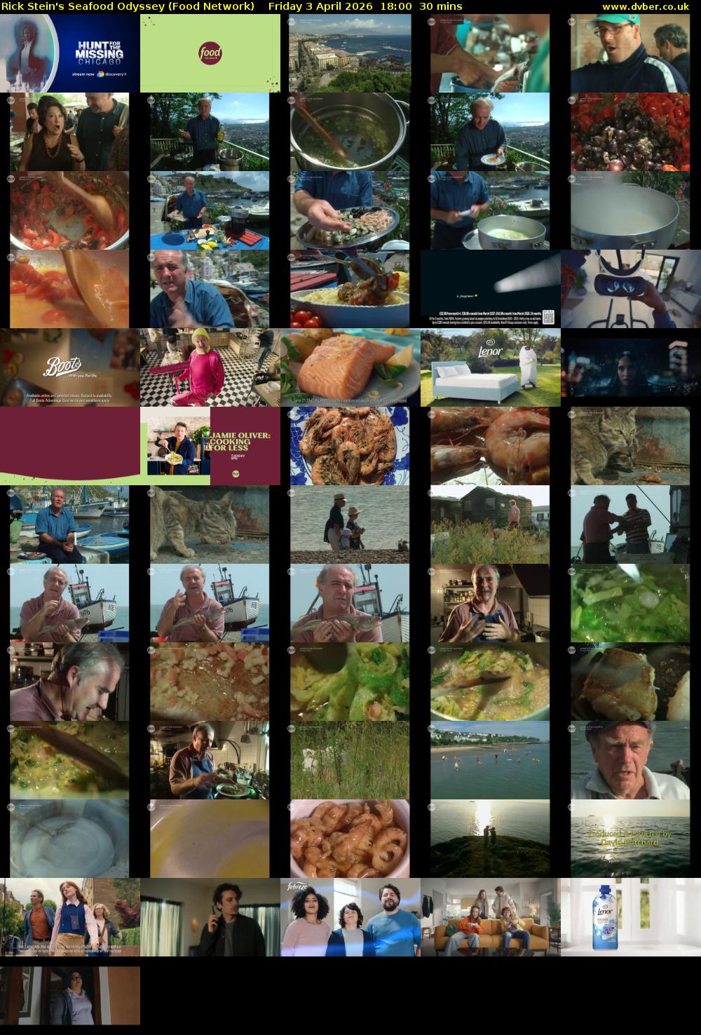 Rick Stein's Seafood Odyssey (Food Network) Friday 3 April 2026 18:00 - 18:30
