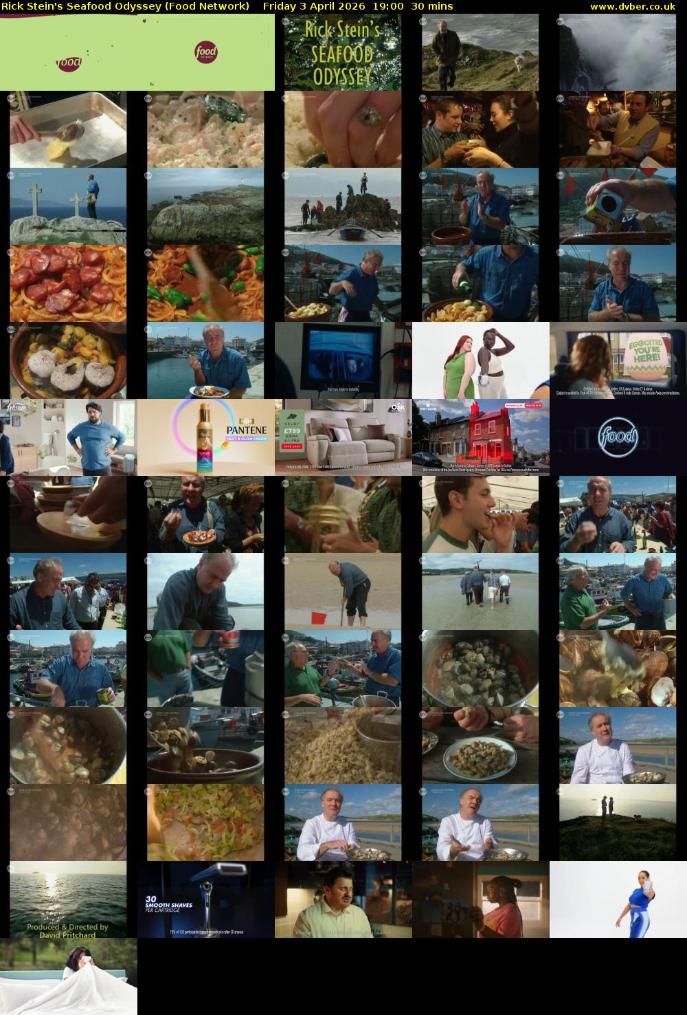 Rick Stein's Seafood Odyssey (Food Network) Friday 3 April 2026 19:00 - 19:30