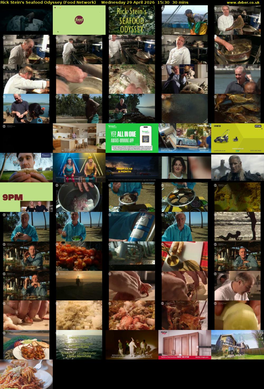 Rick Stein's Seafood Odyssey (Food Network) Wednesday 29 April 2026 15:30 - 16:00