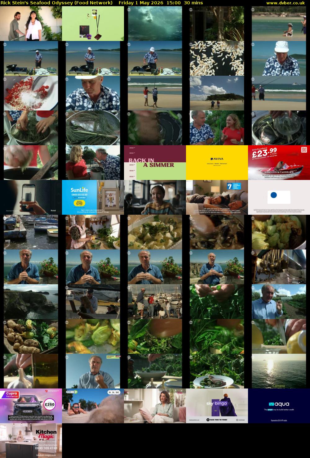 Rick Stein's Seafood Odyssey (Food Network) Friday 1 May 2026 15:00 - 15:30