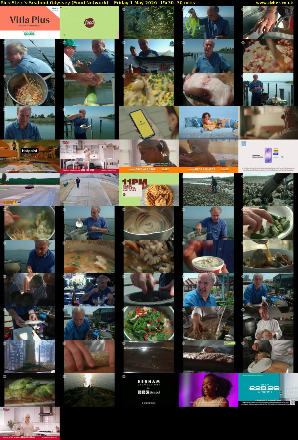 Rick Stein's Seafood Odyssey (Food Network) Friday 1 May 2026 15:30 - 16:00