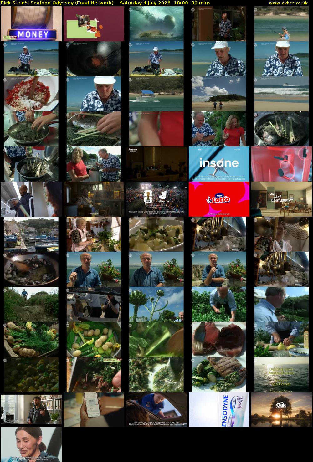 Rick Stein's Seafood Odyssey (Food Network) Saturday 4 July 2026 18:00 - 18:30