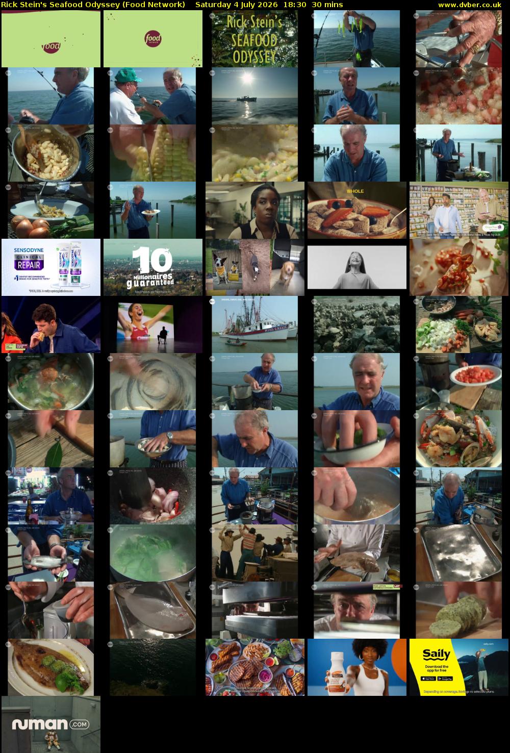 Rick Stein's Seafood Odyssey (Food Network) Saturday 4 July 2026 18:30 - 19:00