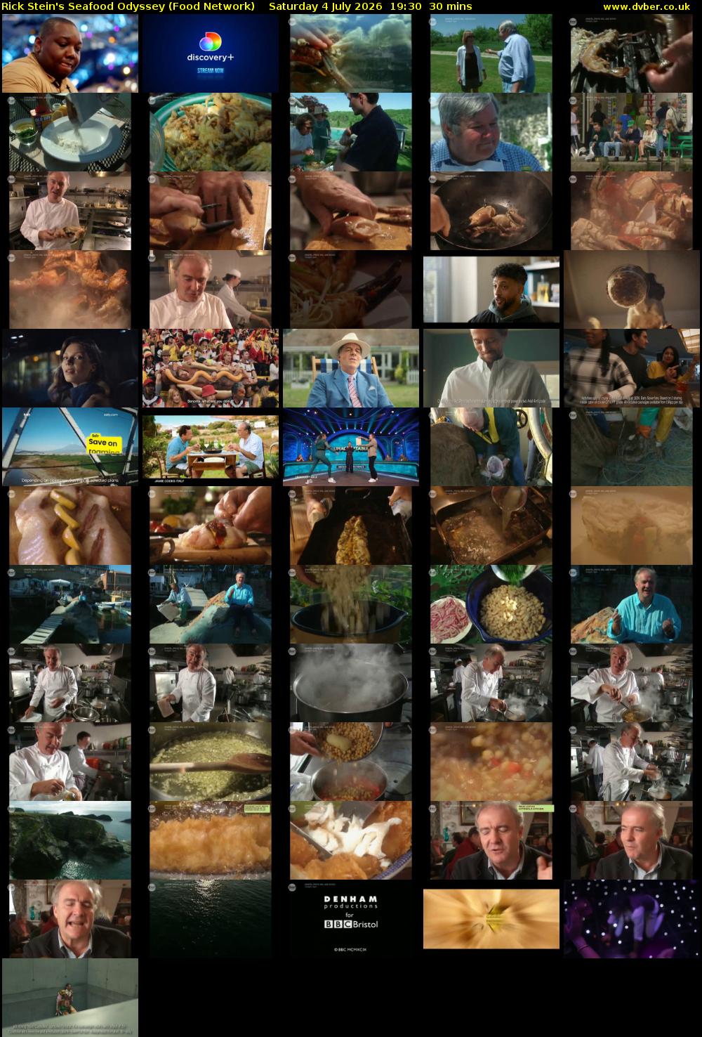 Rick Stein's Seafood Odyssey (Food Network) Saturday 4 July 2026 19:30 - 20:00