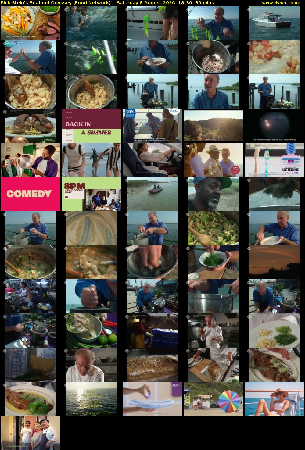 Rick Stein's Seafood Odyssey (Food Network) Saturday 8 August 2026 18:30 - 19:00