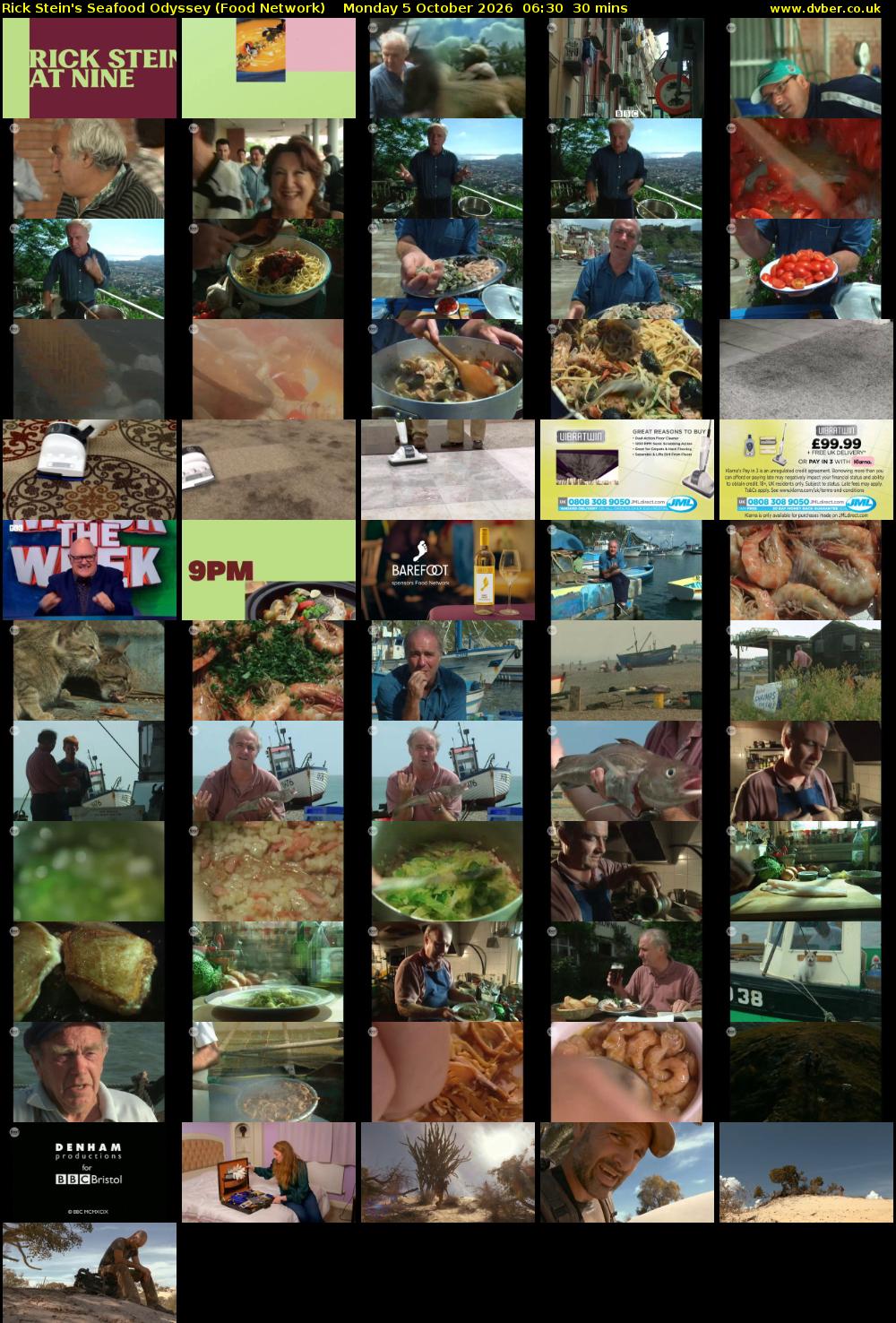 Rick Stein's Seafood Odyssey (Food Network) Monday 5 October 2026 06:30 - 07:00