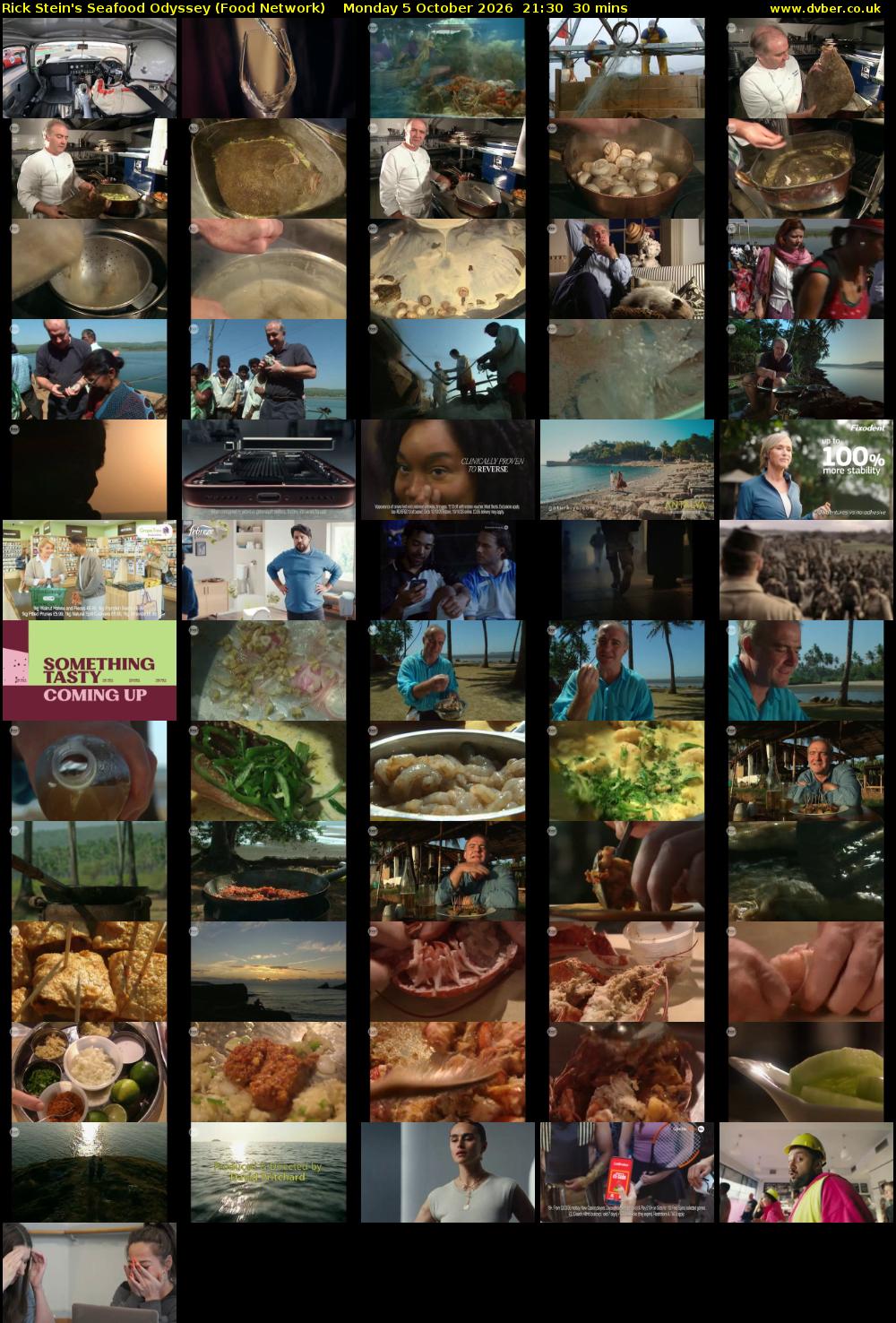 Rick Stein's Seafood Odyssey (Food Network) Monday 5 October 2026 21:30 - 22:00