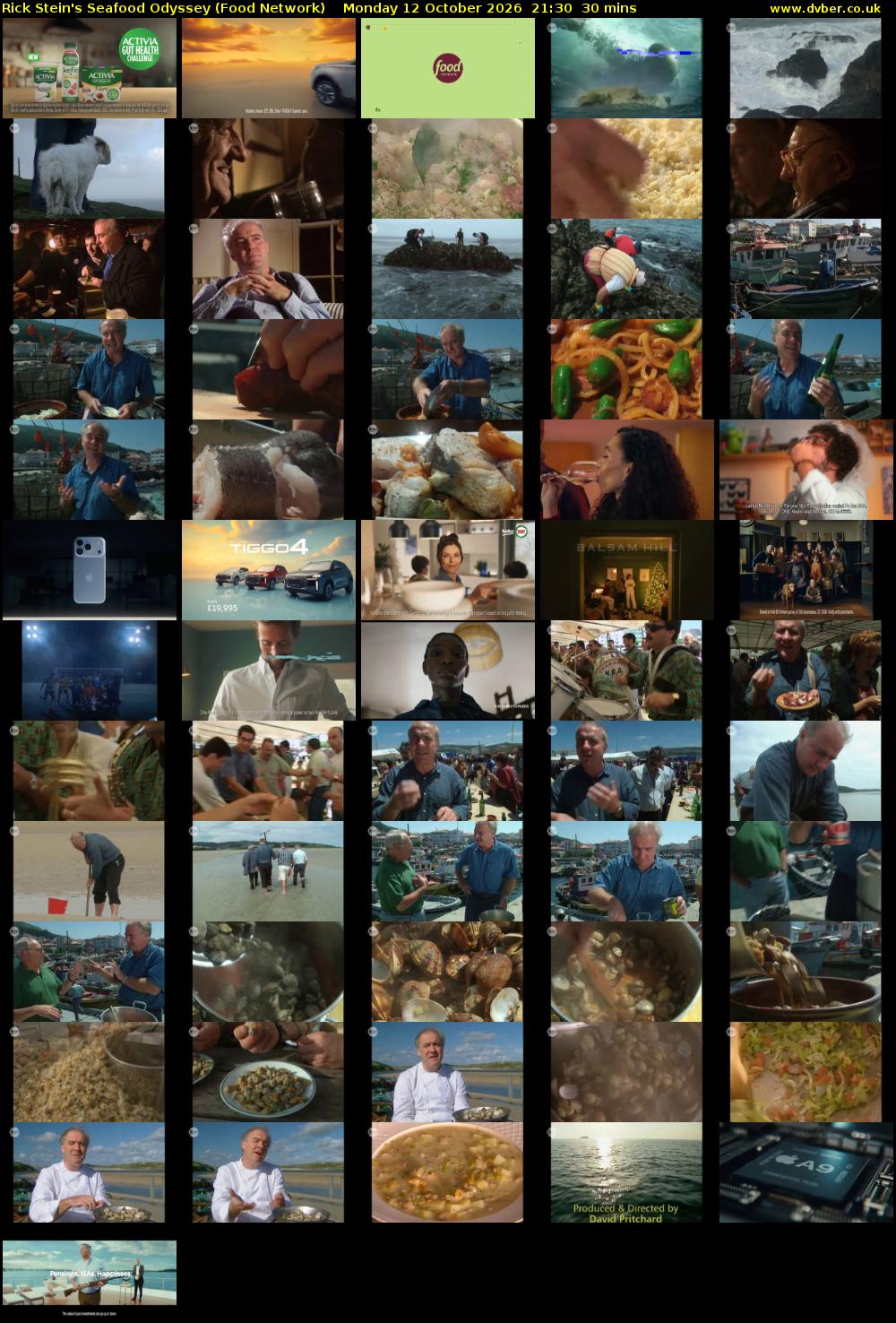 Rick Stein's Seafood Odyssey (Food Network) Monday 12 October 2026 21:30 - 22:00