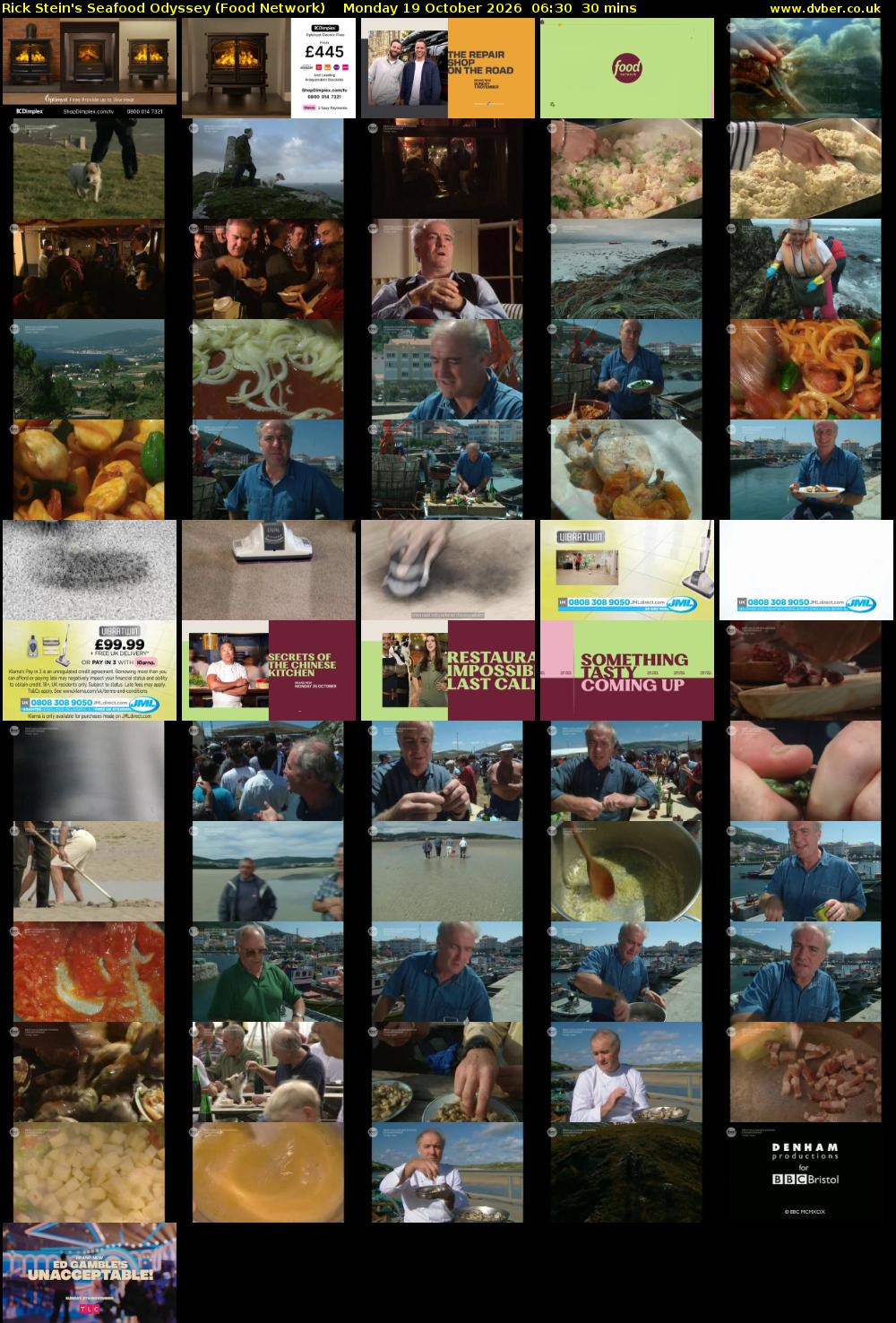 Rick Stein's Seafood Odyssey (Food Network) Monday 19 October 2026 06:30 - 07:00