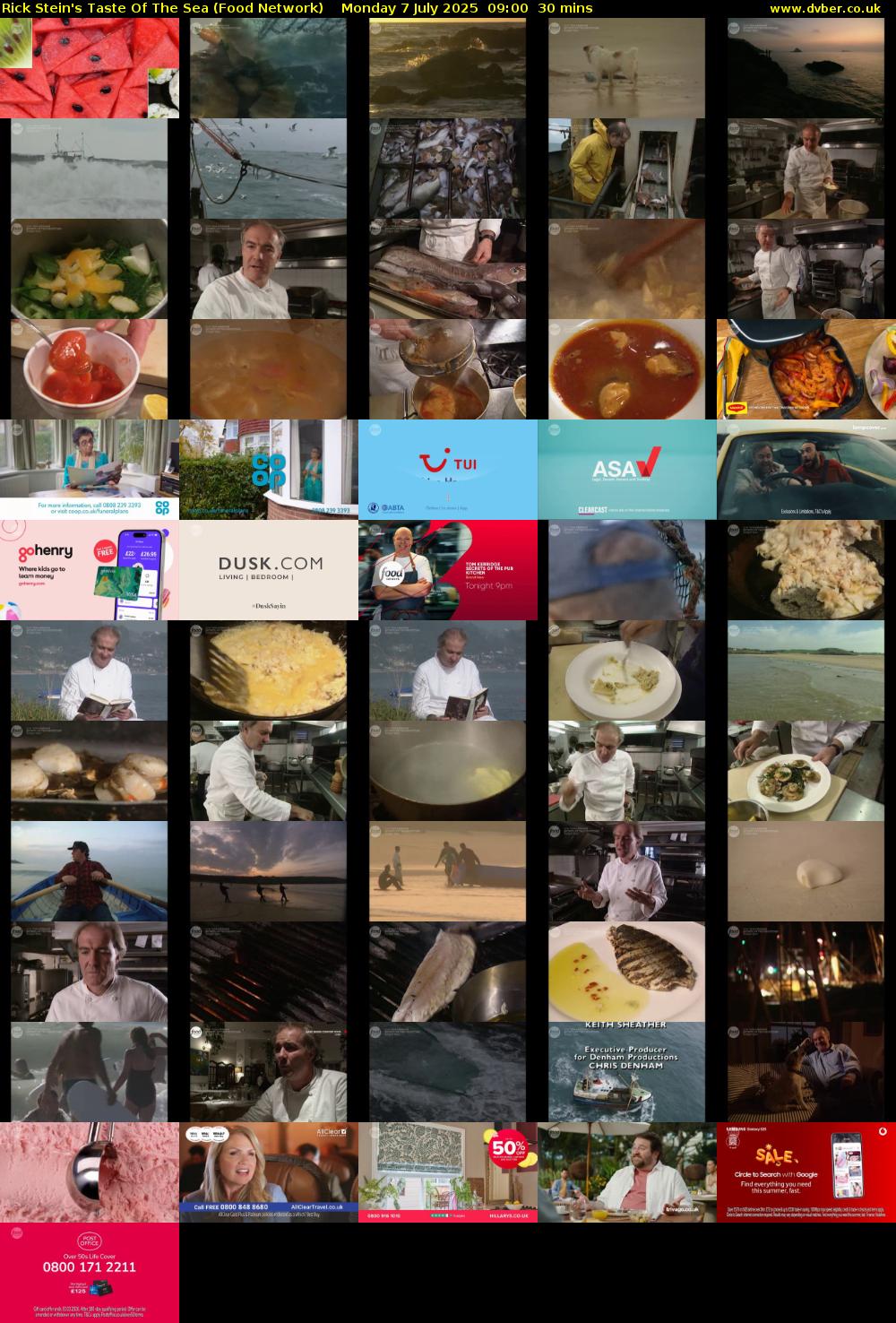 Rick Stein's Taste Of The Sea (Food Network) Monday 7 July 2025 09:00 - 09:30