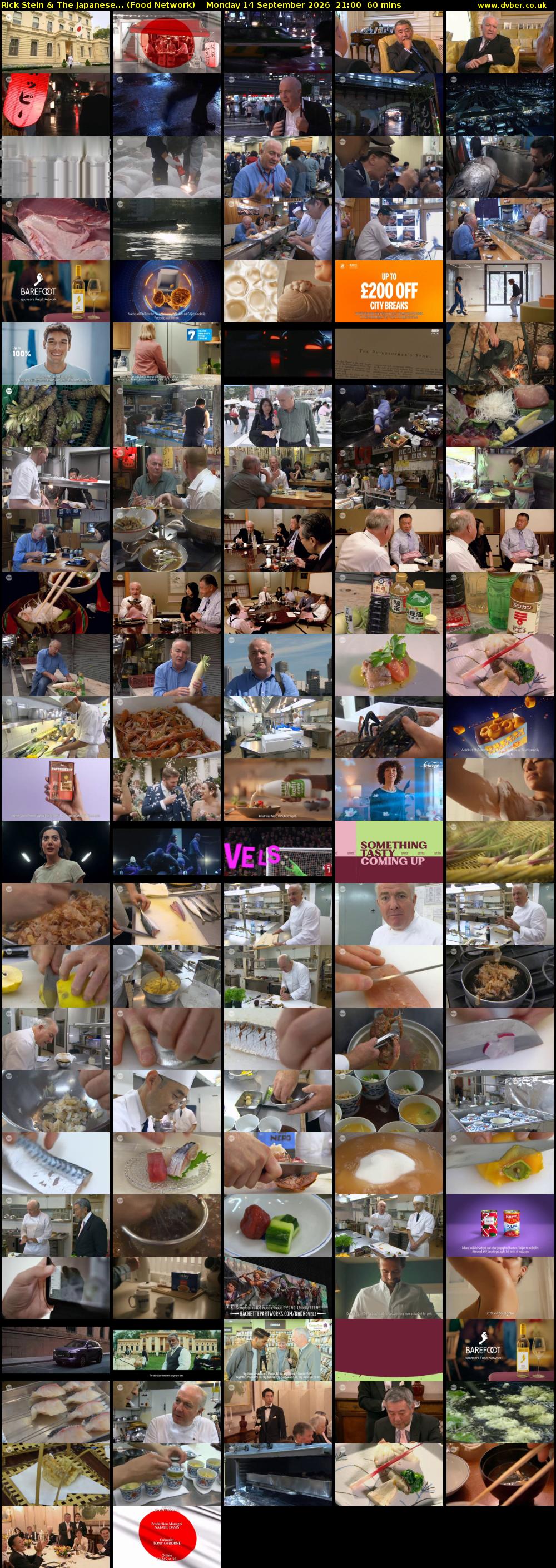 Rick Stein & The Japanese... (Food Network) Monday 14 September 2026 21:00 - 22:00
