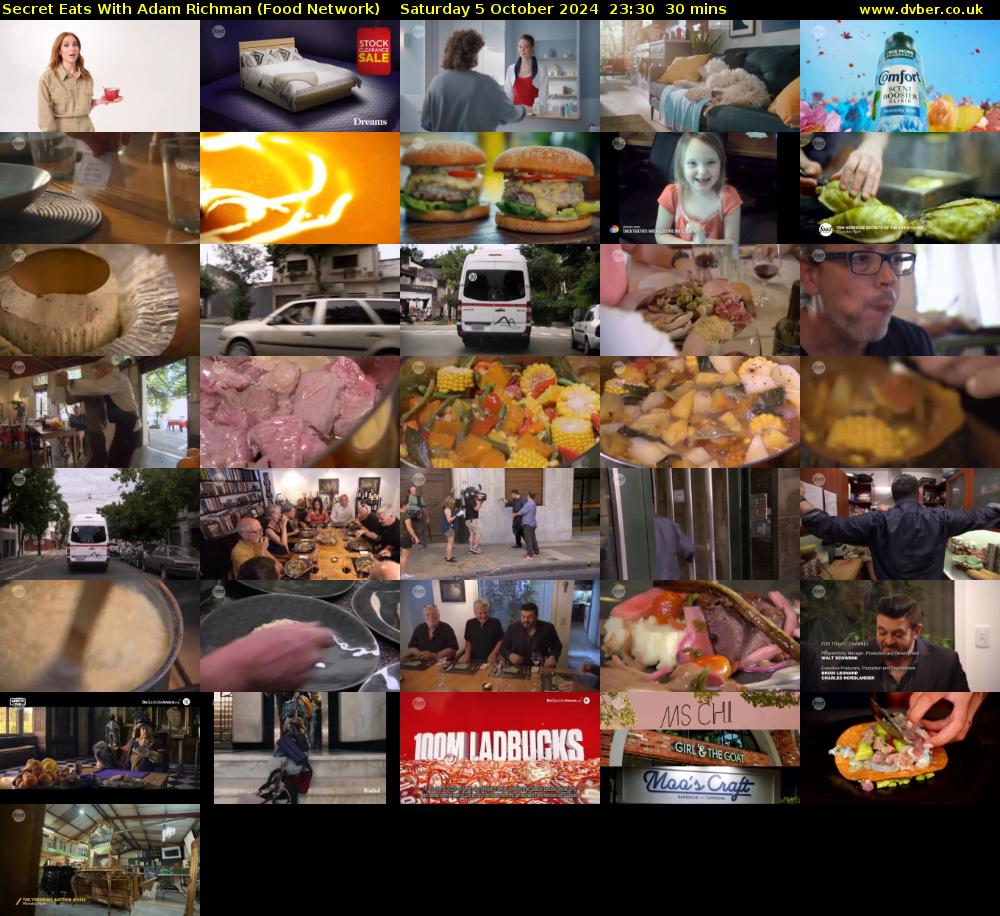 Secret Eats With Adam Richman (Food Network) Saturday 5 October 2024 23:30 - 00:00
