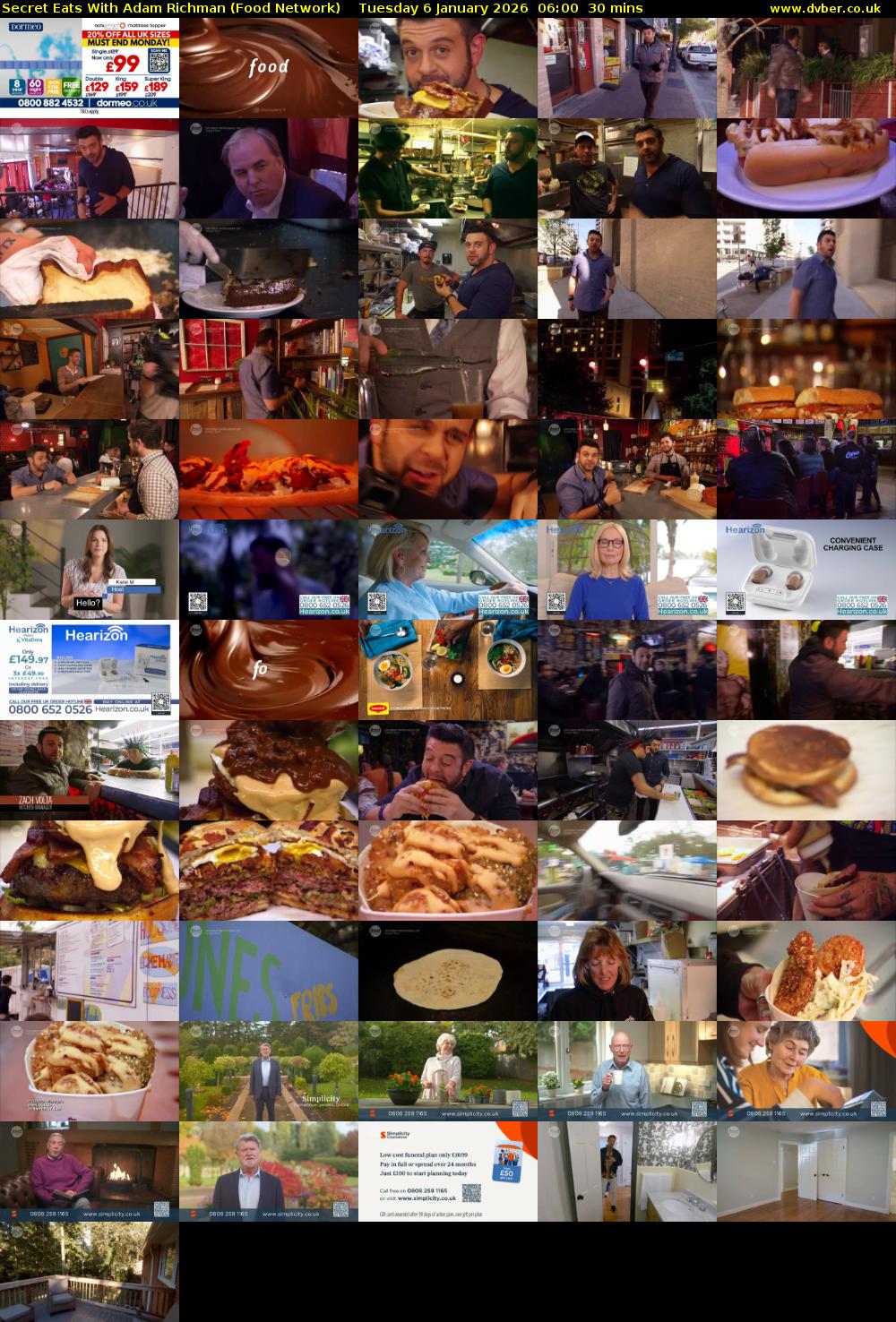 Secret Eats With Adam Richman (Food Network) Tuesday 6 January 2026 06:00 - 06:30