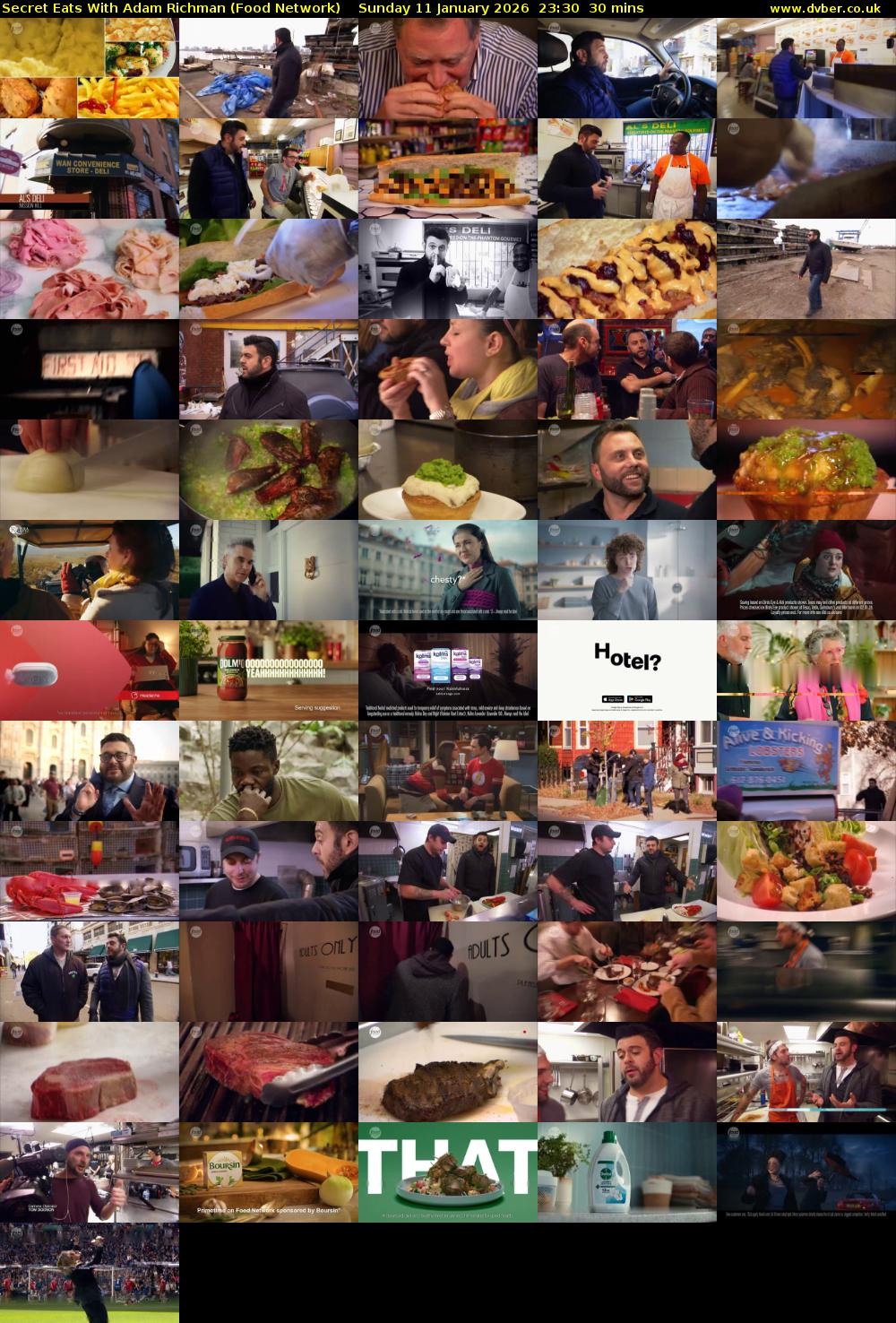 Secret Eats With Adam Richman (Food Network) Sunday 11 January 2026 23:30 - 00:00