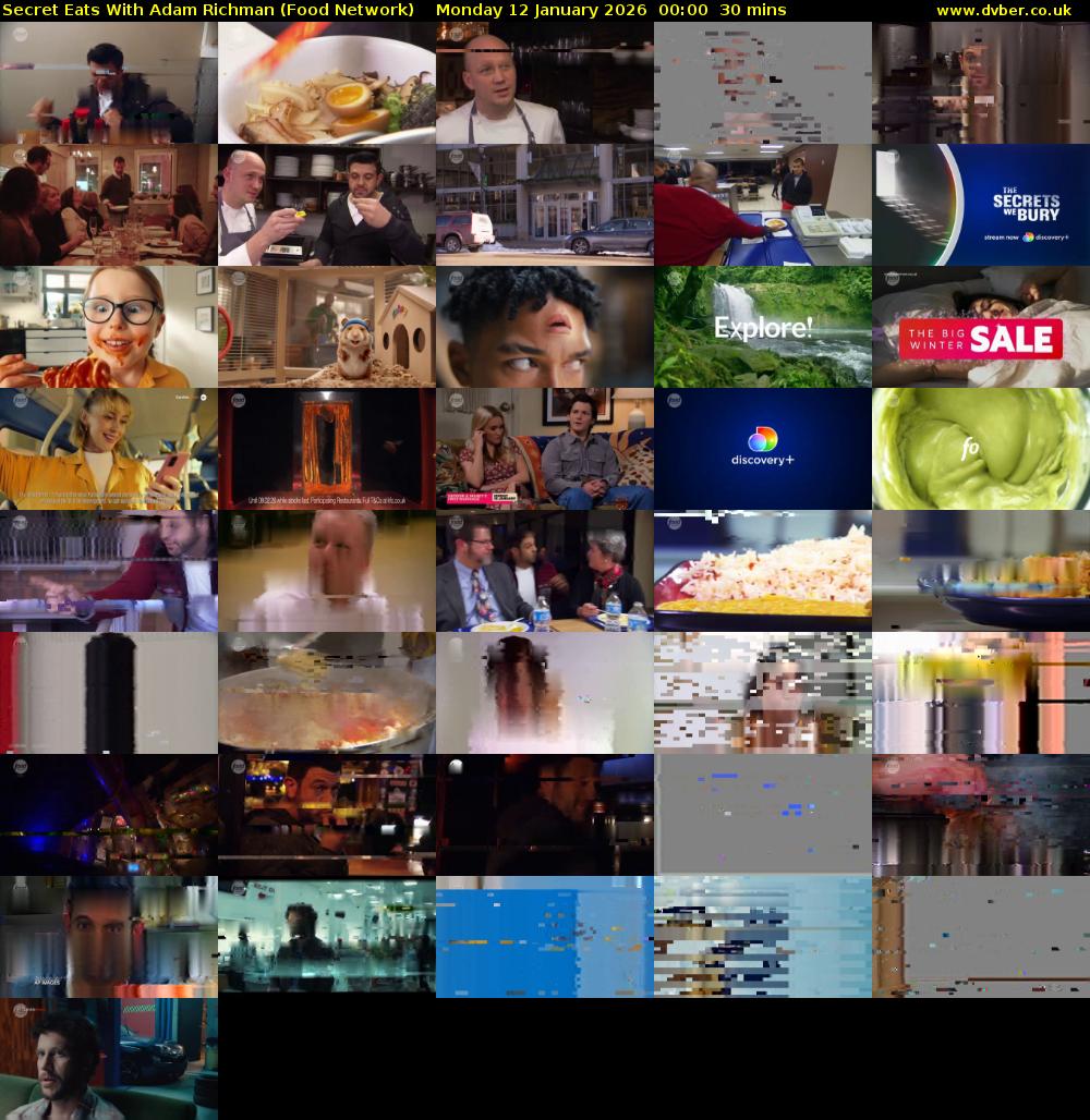 Secret Eats With Adam Richman (Food Network) Monday 12 January 2026 00:00 - 00:30
