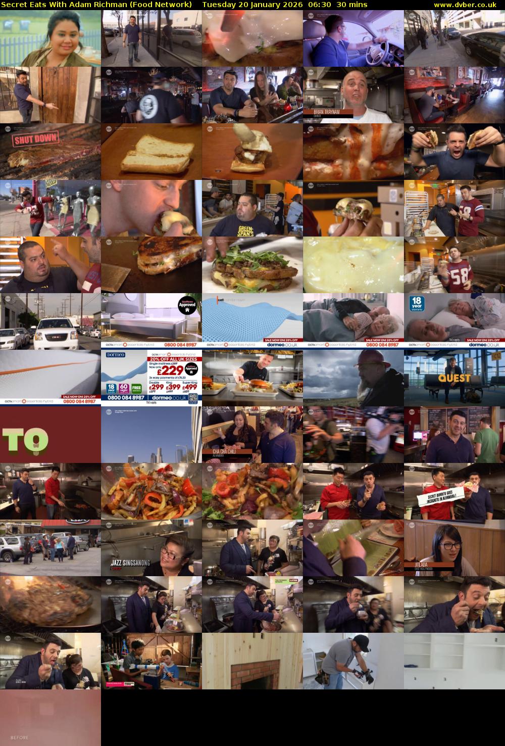 Secret Eats With Adam Richman (Food Network) Tuesday 20 January 2026 06:30 - 07:00