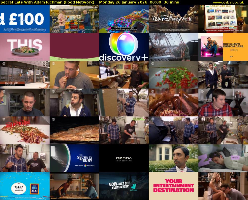 Secret Eats With Adam Richman (Food Network) Monday 26 January 2026 00:00 - 00:30