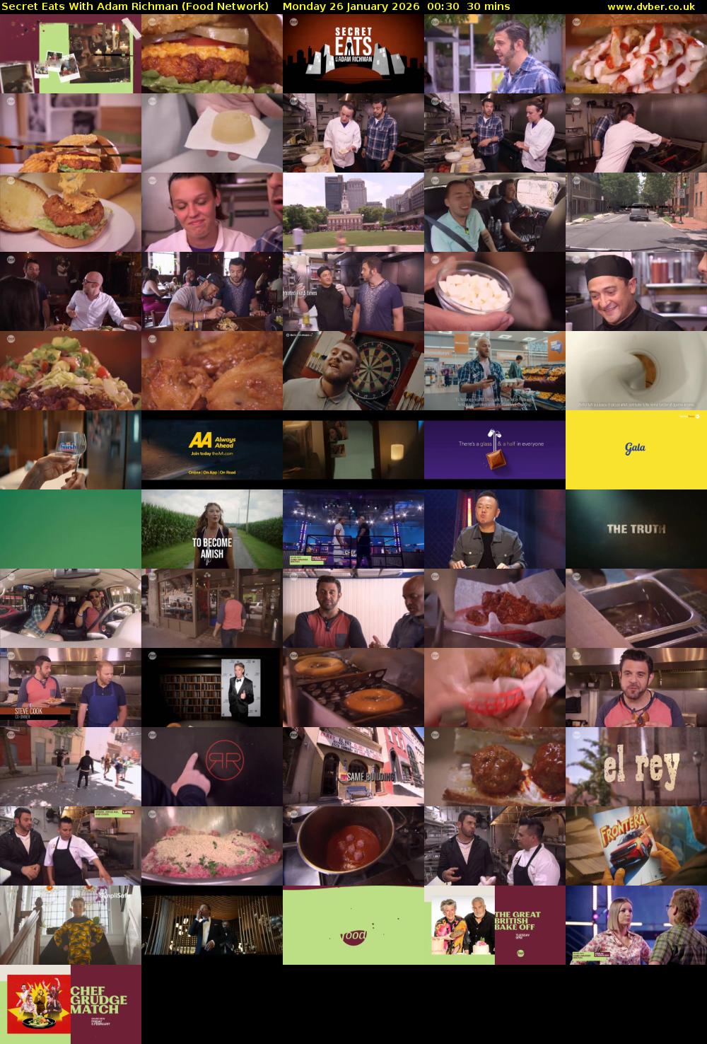 Secret Eats With Adam Richman (Food Network) Monday 26 January 2026 00:30 - 01:00