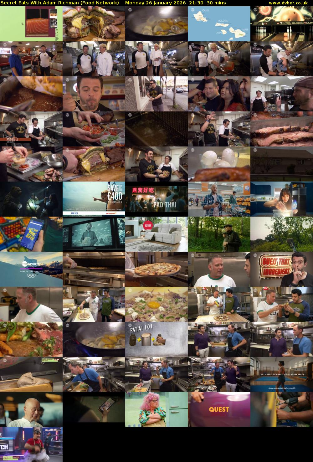 Secret Eats With Adam Richman (Food Network) Monday 26 January 2026 21:30 - 22:00