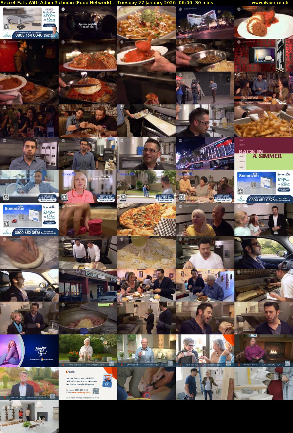 Secret Eats With Adam Richman (Food Network) Tuesday 27 January 2026 06:00 - 06:30