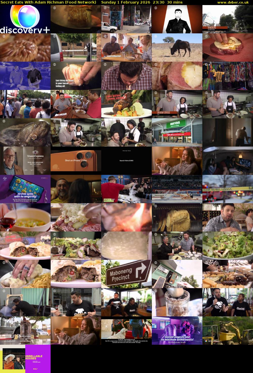 Secret Eats With Adam Richman (Food Network) Sunday 1 February 2026 23:30 - 00:00