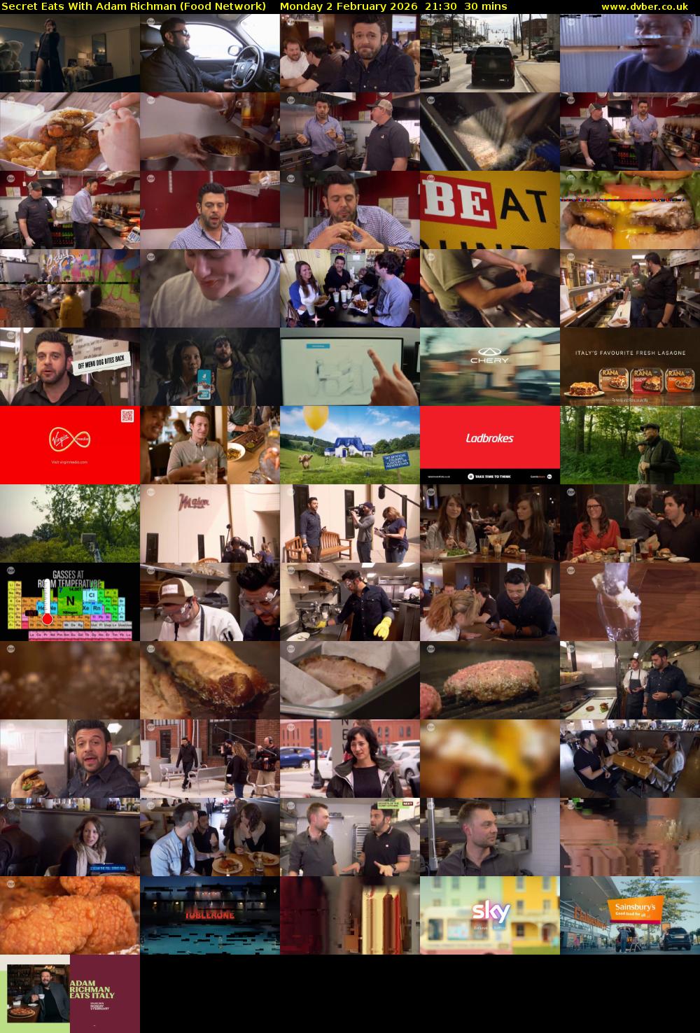 Secret Eats With Adam Richman (Food Network) Monday 2 February 2026 21:30 - 22:00
