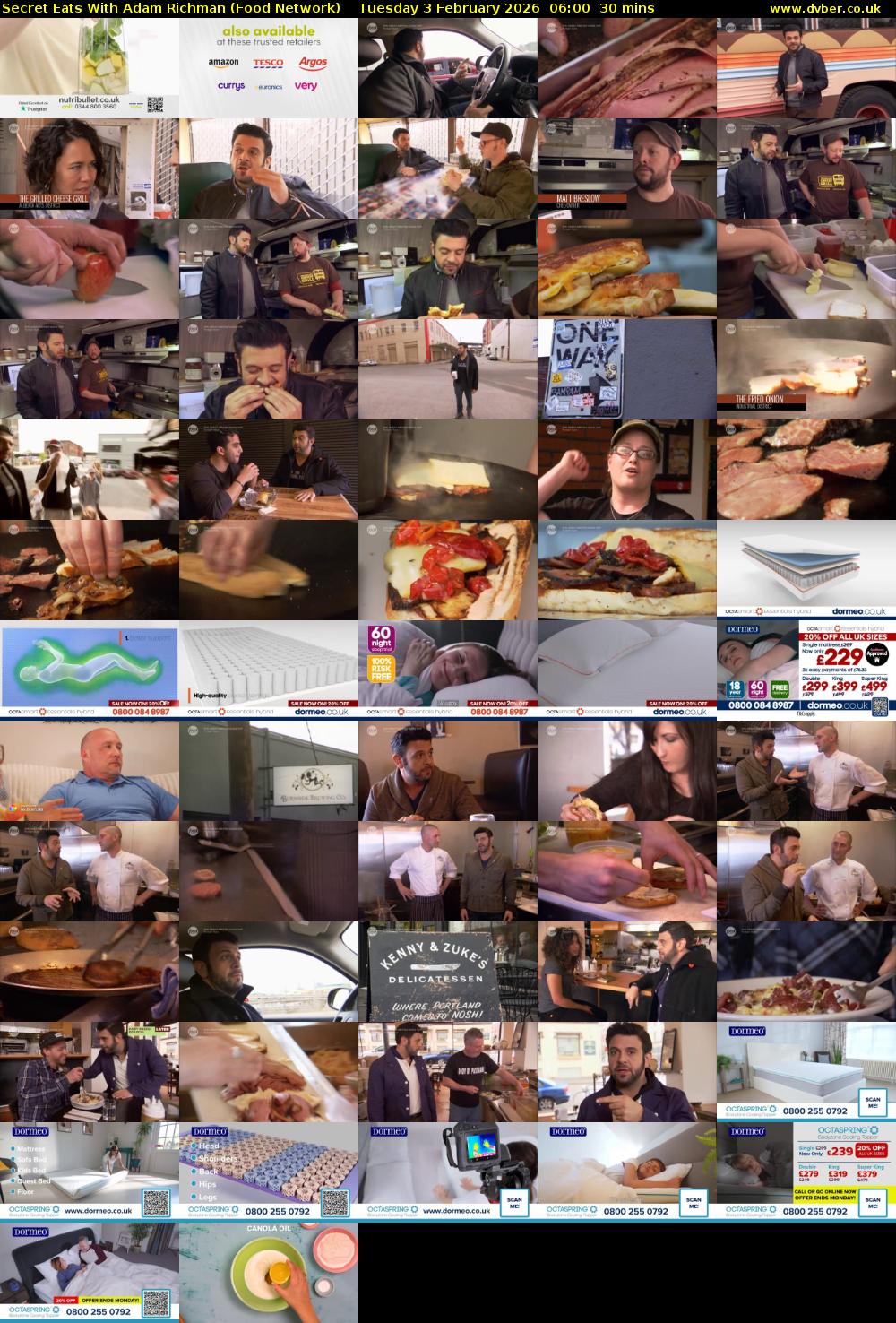 Secret Eats With Adam Richman (Food Network) Tuesday 3 February 2026 06:00 - 06:30