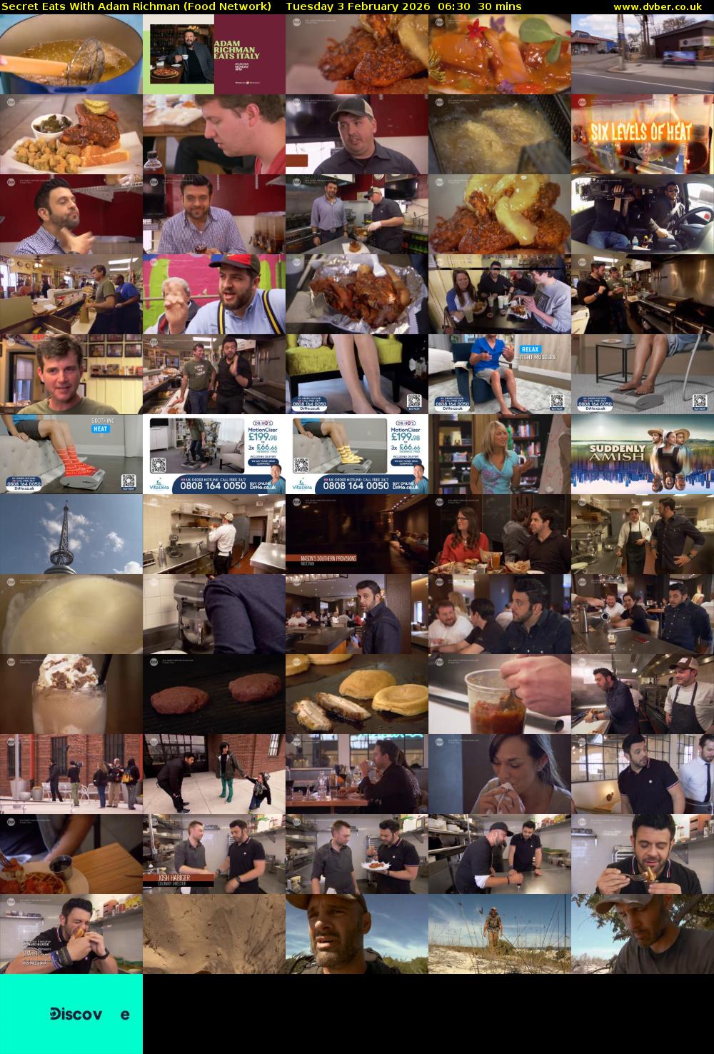 Secret Eats With Adam Richman (Food Network) Tuesday 3 February 2026 06:30 - 07:00