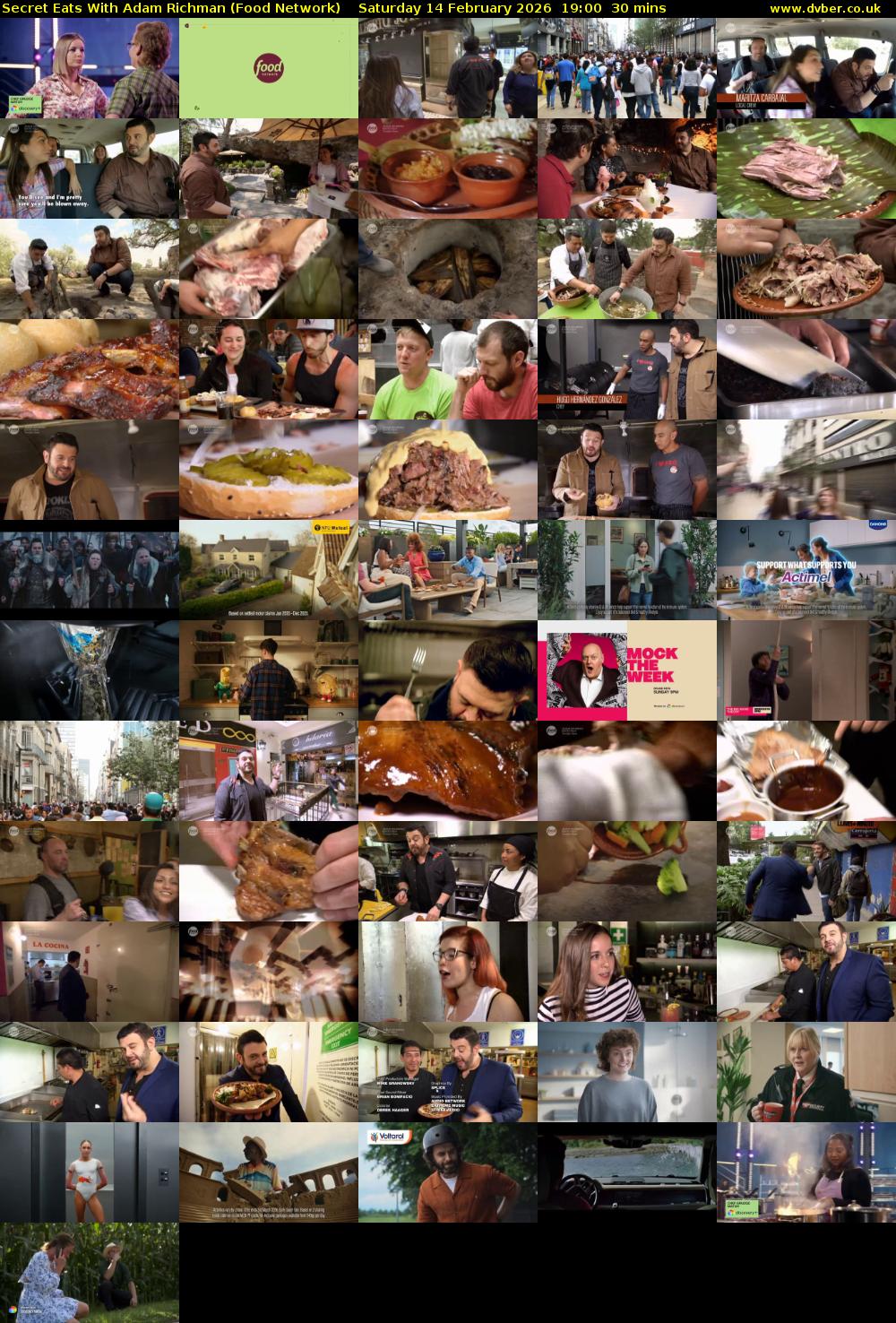 Secret Eats With Adam Richman (Food Network) Saturday 14 February 2026 19:00 - 19:30