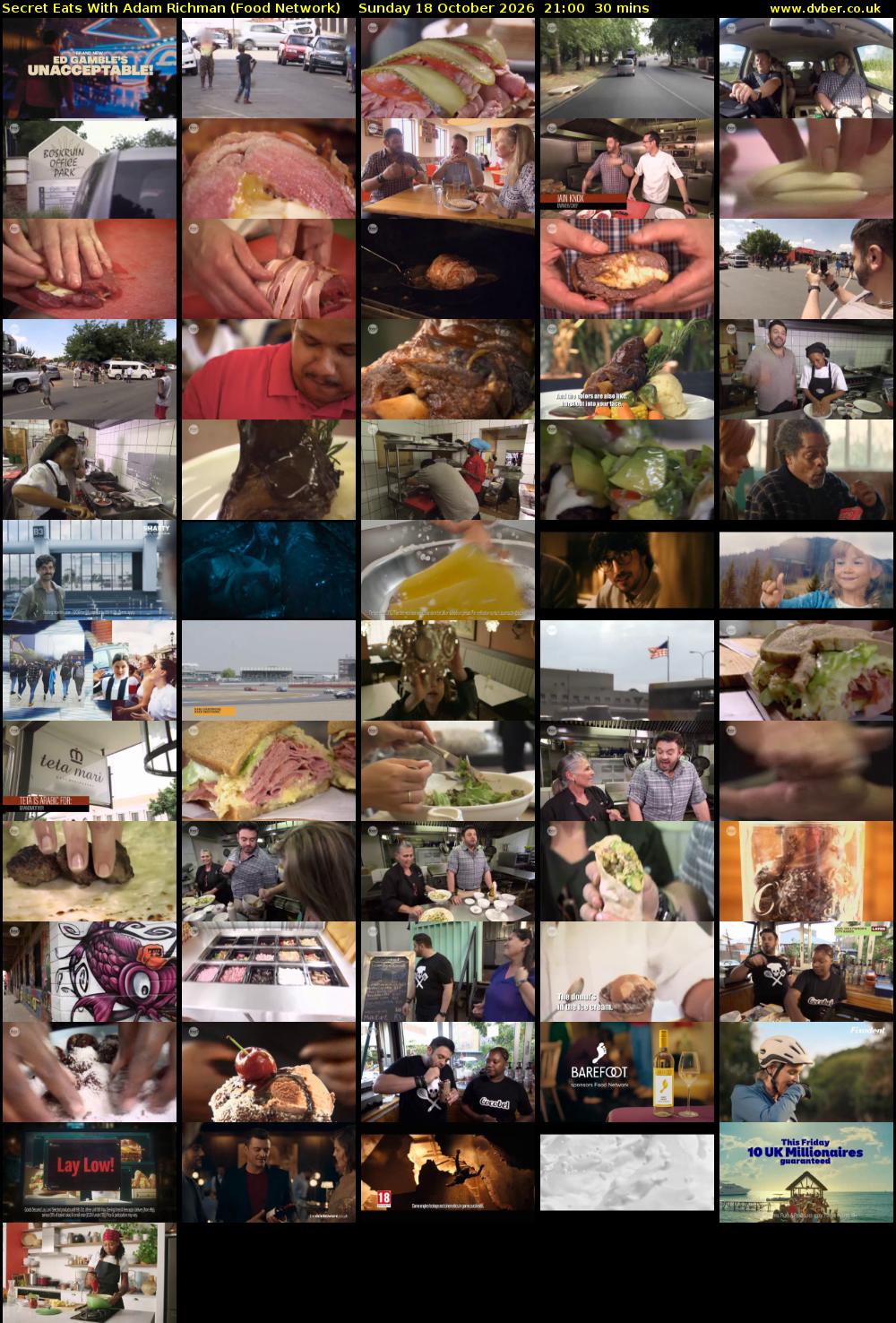 Secret Eats With Adam Richman (Food Network) Sunday 18 October 2026 21:00 - 21:30