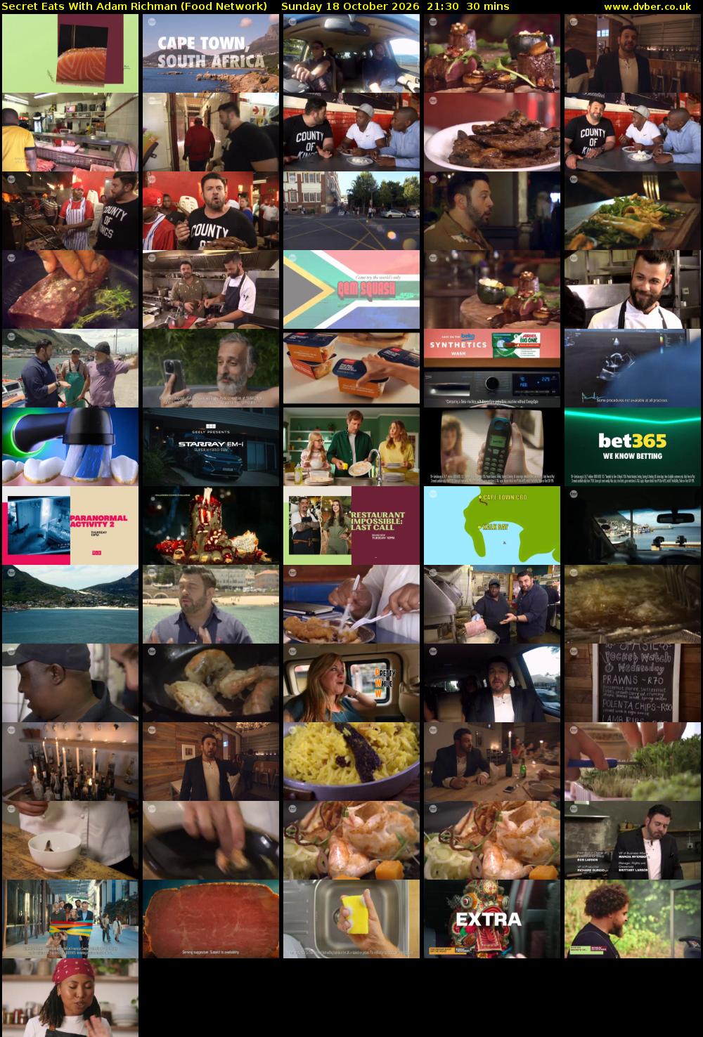Secret Eats With Adam Richman (Food Network) Sunday 18 October 2026 21:30 - 22:00