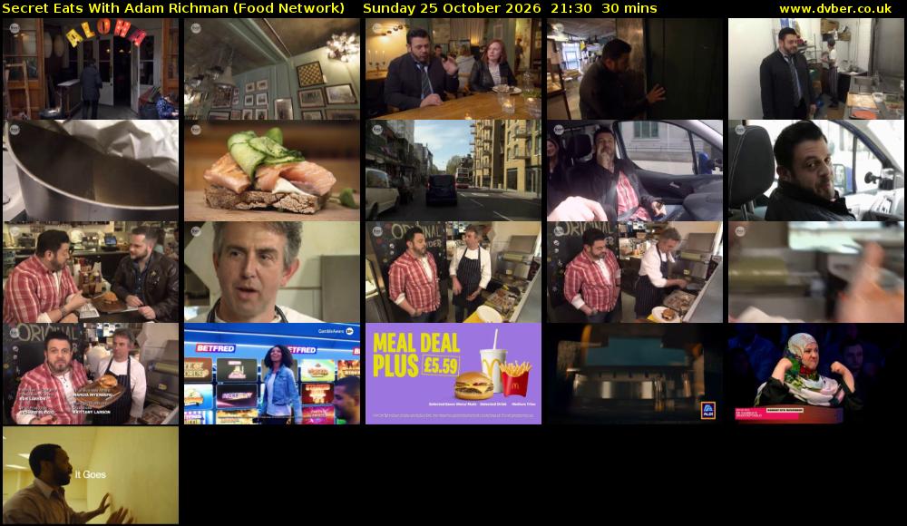 Secret Eats With Adam Richman (Food Network) Sunday 25 October 2026 21:30 - 22:00