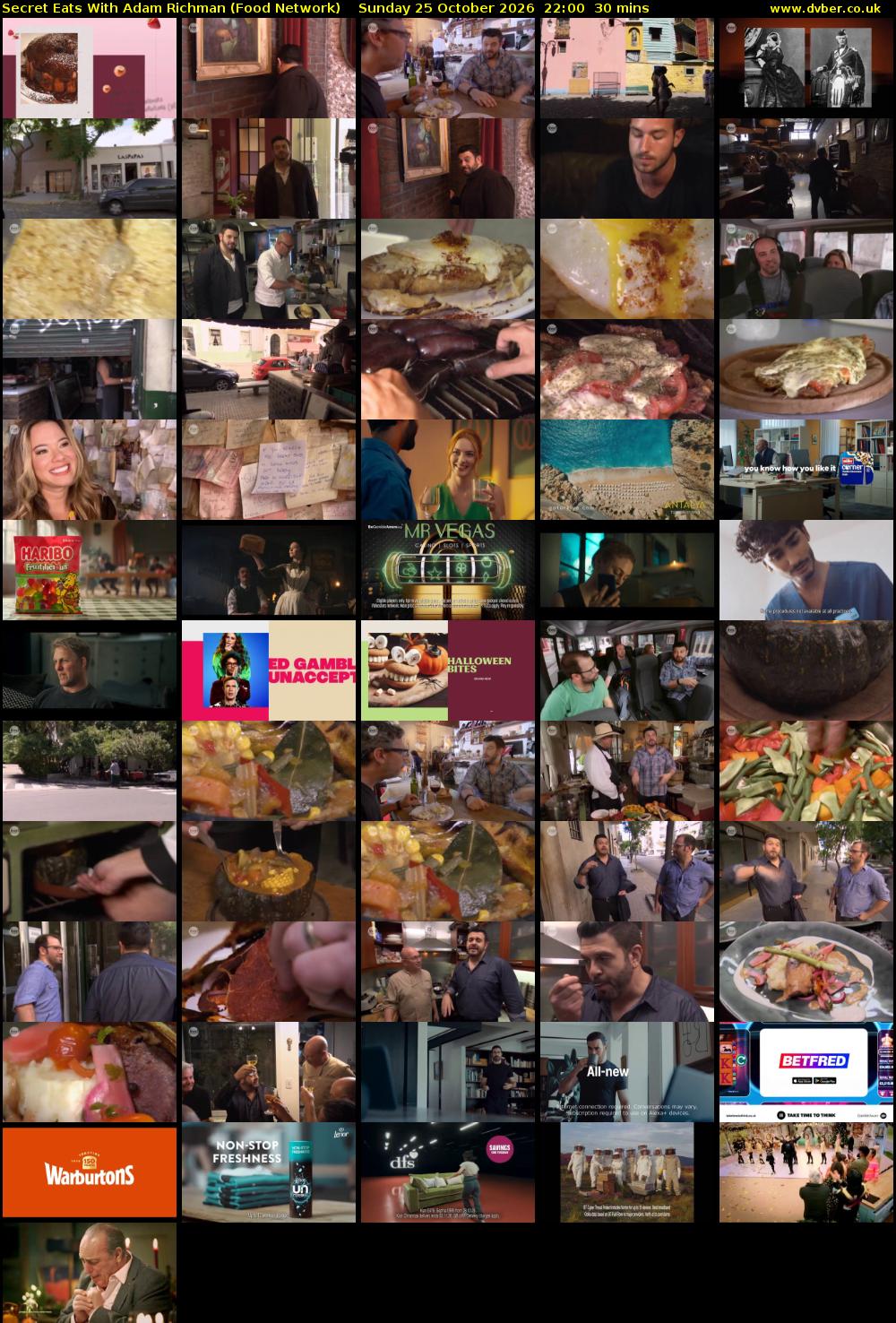 Secret Eats With Adam Richman (Food Network) Sunday 25 October 2026 22:00 - 22:30