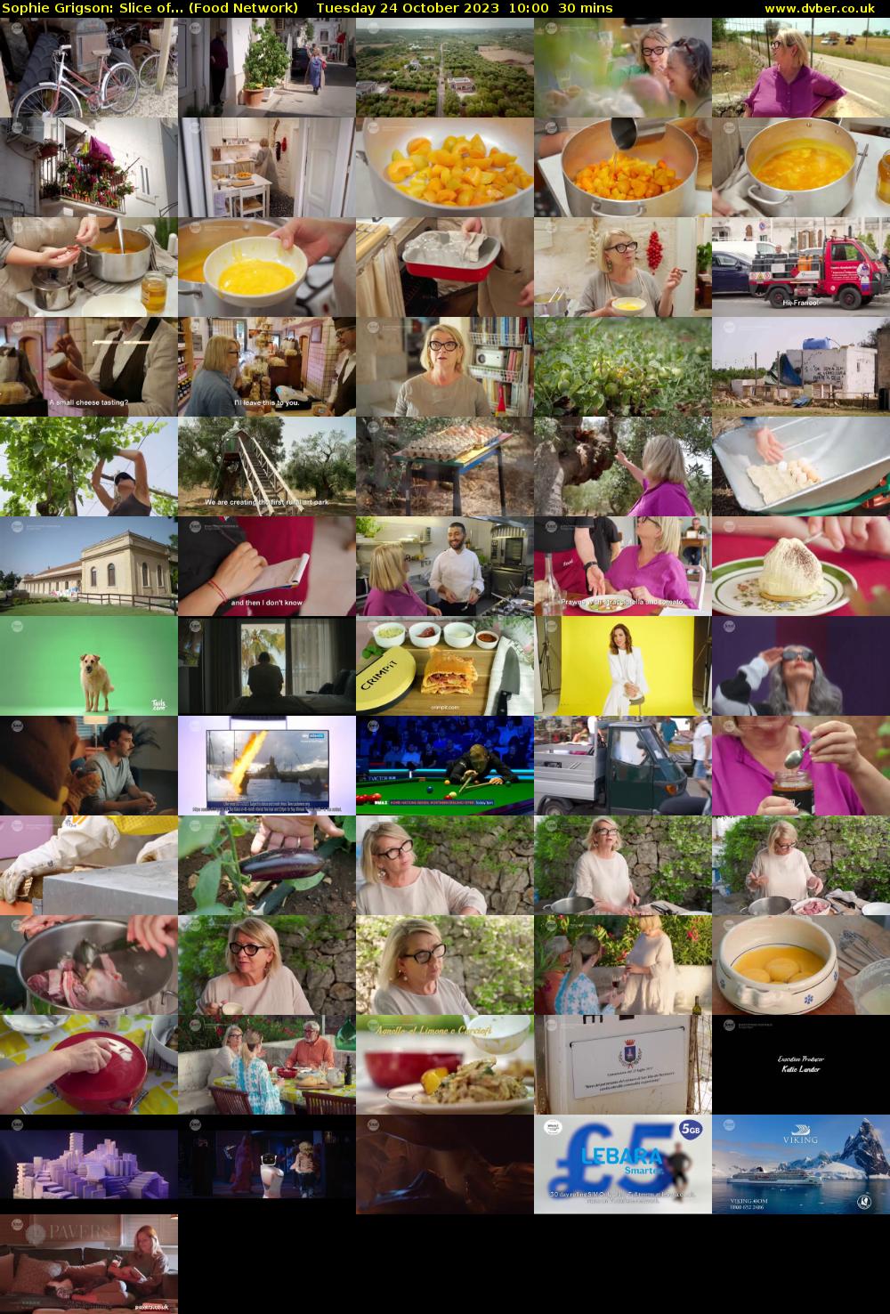 Sophie Grigson: Slice of... (Food Network) Tuesday 24 October 2023 10:00 - 10:30