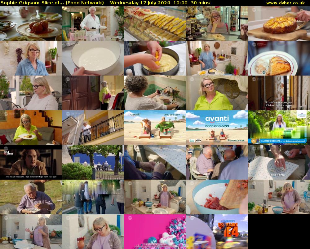 Sophie Grigson: Slice of... (Food Network) Wednesday 17 July 2024 10:00 - 10:30