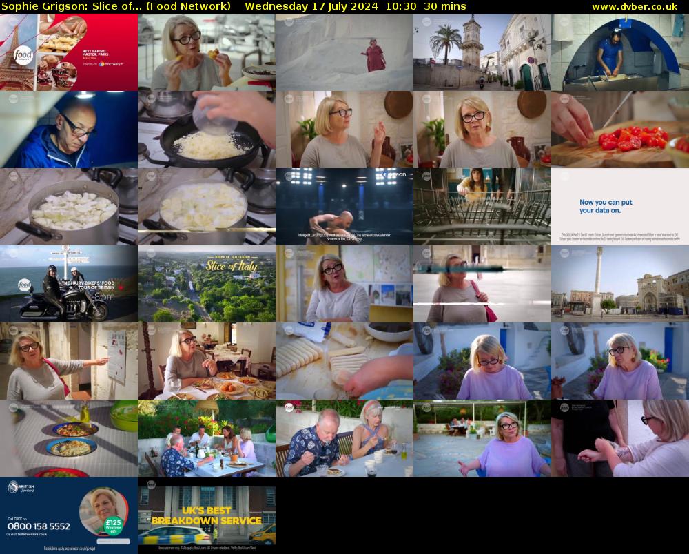 Sophie Grigson: Slice of... (Food Network) Wednesday 17 July 2024 10:30 - 11:00