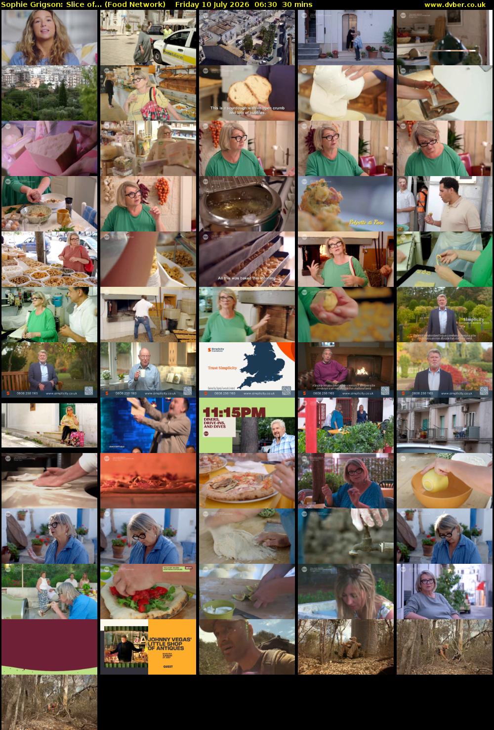 Sophie Grigson: Slice of... (Food Network) Friday 10 July 2026 06:30 - 07:00