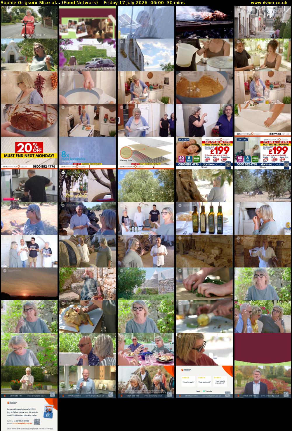 Sophie Grigson: Slice of... (Food Network) Friday 17 July 2026 06:00 - 06:30